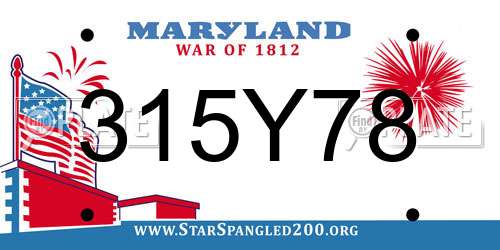 315Y78 Maryland License Plate