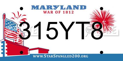 315YT8 Maryland License Plate