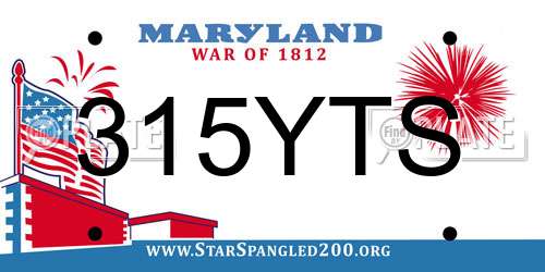 315YTS Maryland License Plate