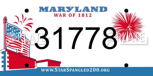 31778 Maryland License Plate