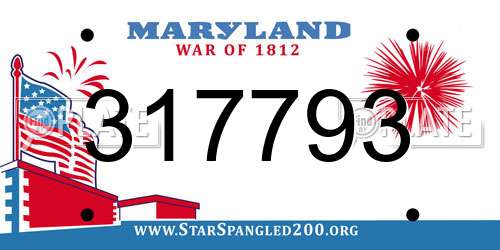 317793 Maryland License Plate