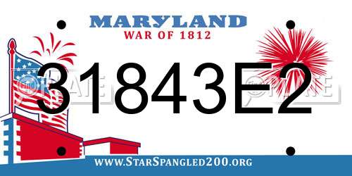 31843E2 Maryland License Plate