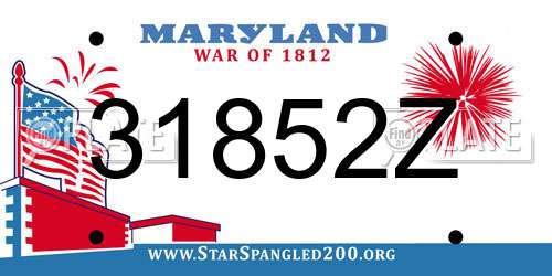 31852Z Maryland License Plate