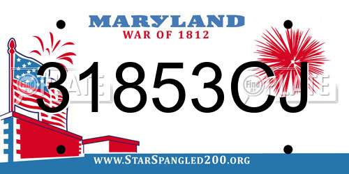 31853CJ Maryland License Plate