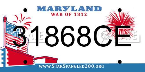 31868CE Maryland License Plate