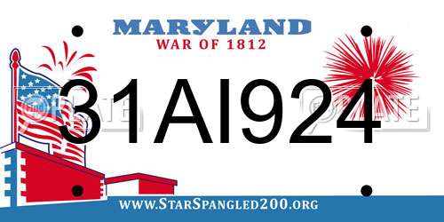 31AI924 Maryland License Plate