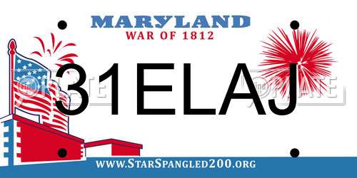 31ELAJ Maryland License Plate