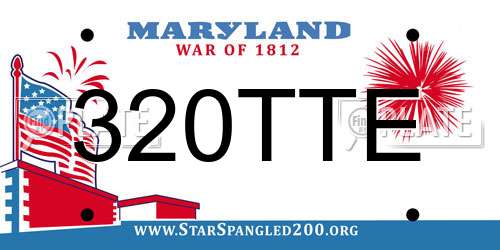 320TTE Maryland License Plate