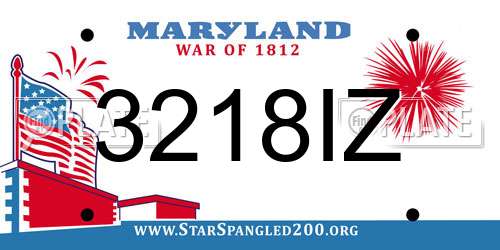 3218IZ Maryland License Plate