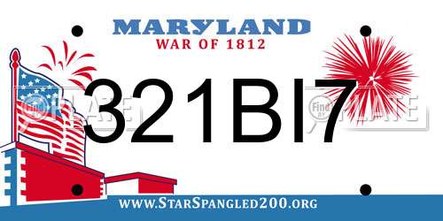 321BI7 Maryland License Plate