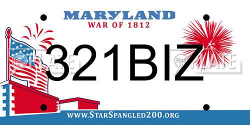 321BIZ Maryland License Plate