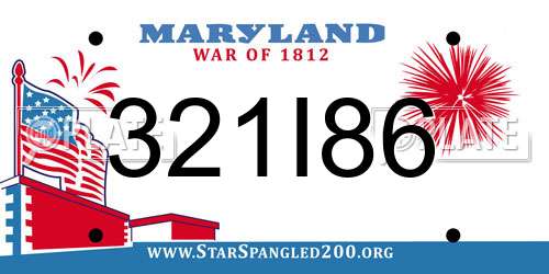 321I86 Maryland License Plate