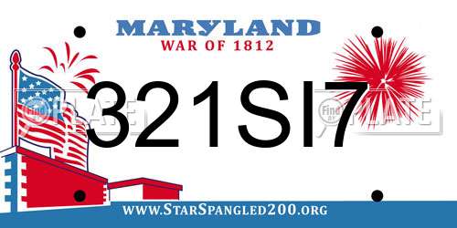 321SI7 Maryland License Plate