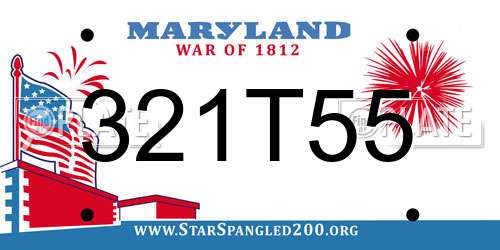 321T55 Maryland License Plate