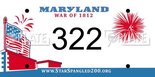 322 Maryland License Plate