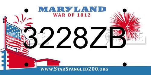 3228ZB Maryland License Plate
