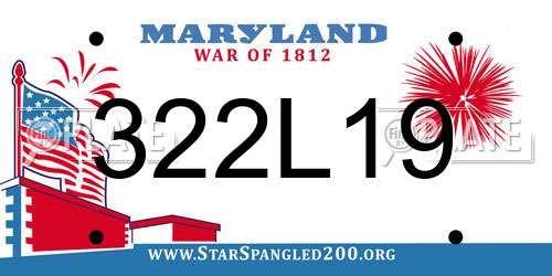 322L19 Maryland License Plate