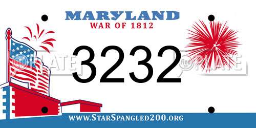 3232 Maryland License Plate