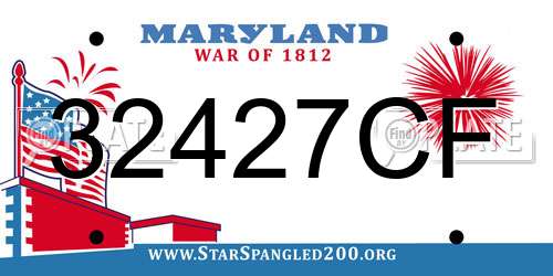 32427CF Maryland License Plate