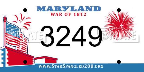 3249 Maryland License Plate