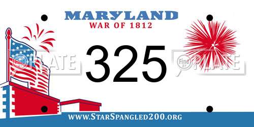 325 Maryland License Plate