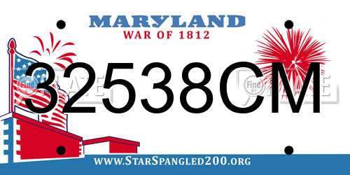 32538CM Maryland License Plate