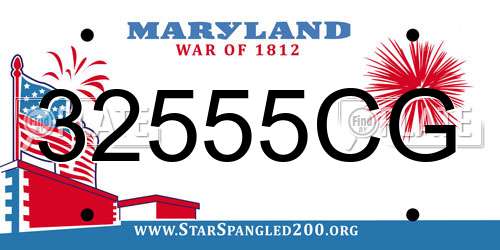 32555CG Maryland License Plate