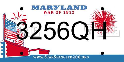 3256QH Maryland License Plate