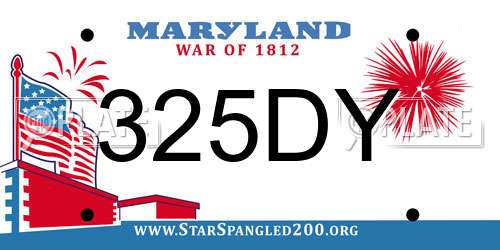325DY Maryland License Plate