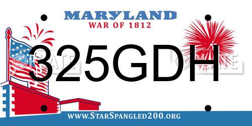 325GDH Maryland License Plate
