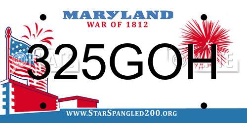 325GOH Maryland License Plate
