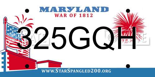 325GQH Maryland License Plate