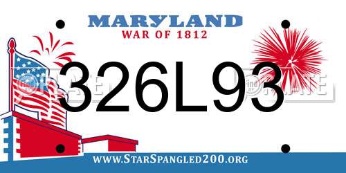 326L93 Maryland License Plate