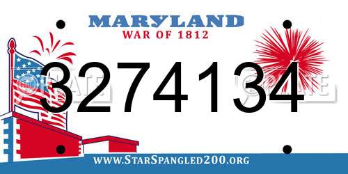 3274134 Maryland License Plate
