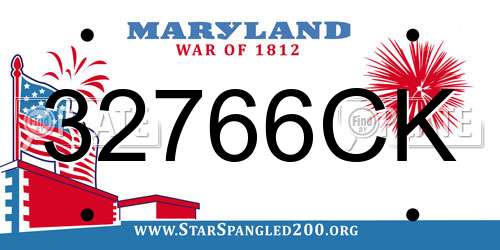 32766CK Maryland License Plate