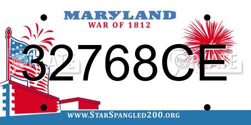 32768CE Maryland License Plate