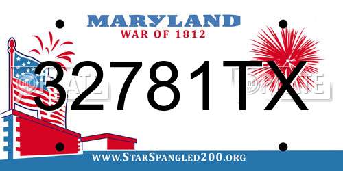 32781TX Maryland License Plate
