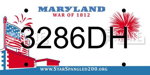 3286DH Maryland License Plate