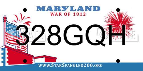 328GQH Maryland License Plate