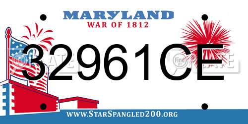 32961CE Maryland License Plate