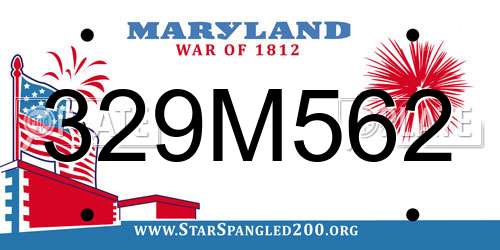 329M562 Maryland License Plate