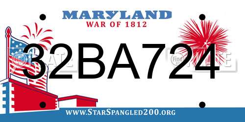 32BA724 Maryland License Plate
