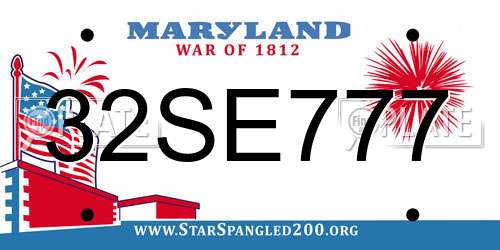 32SE777 Maryland License Plate