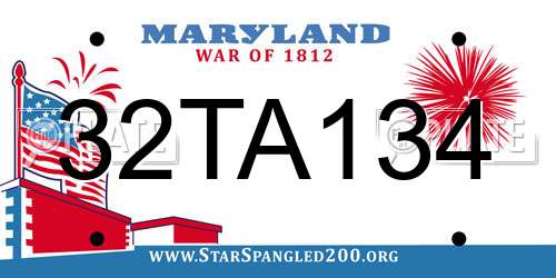 32TA134 Maryland License Plate