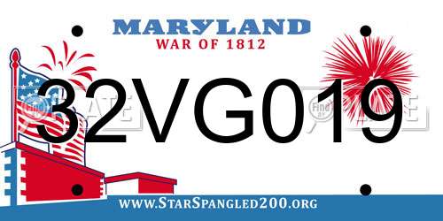 32VG019 Maryland License Plate