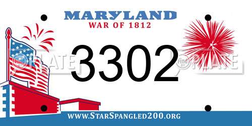 3302 Maryland License Plate