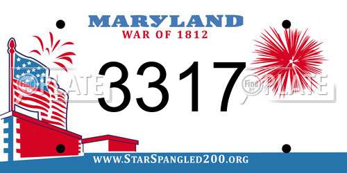 3317 Maryland License Plate