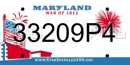 33209P4 Maryland License Plate