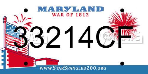 33214CF Maryland License Plate