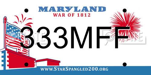 333MFF Maryland License Plate